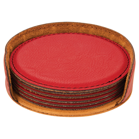 Leatherette 6-Coaster Set