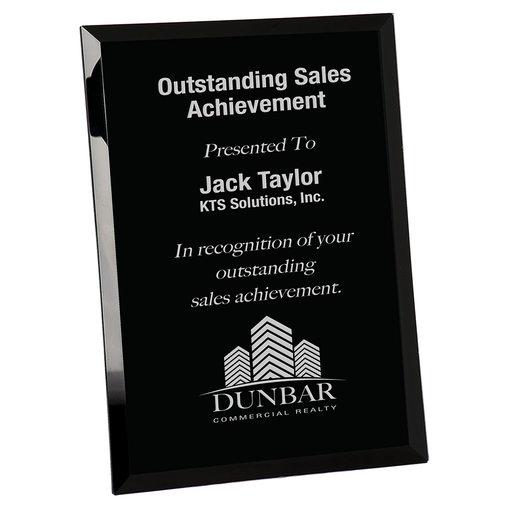 Black Glass Mirror Plaques