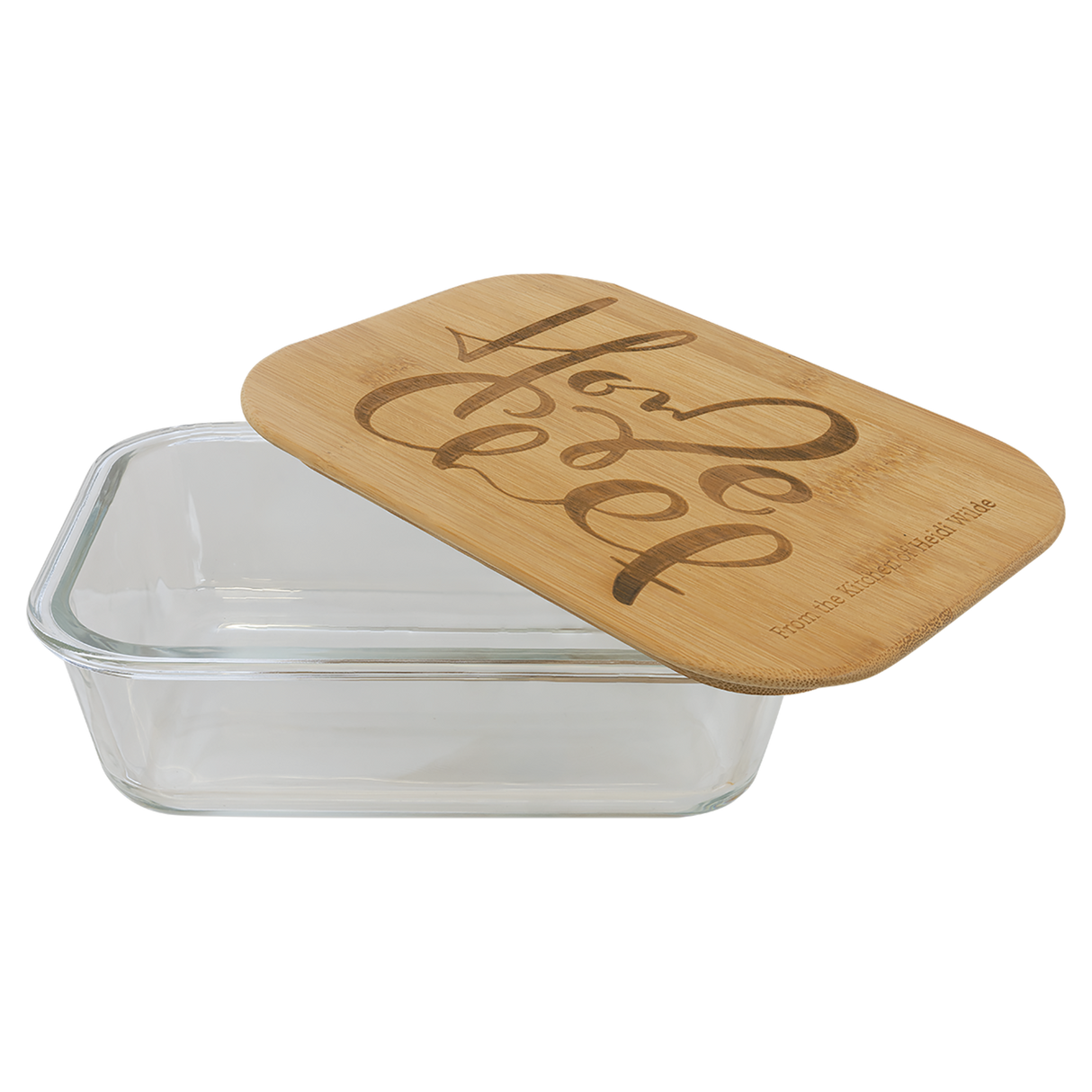 Rectangle Glass Container w/ Bamboo Lid