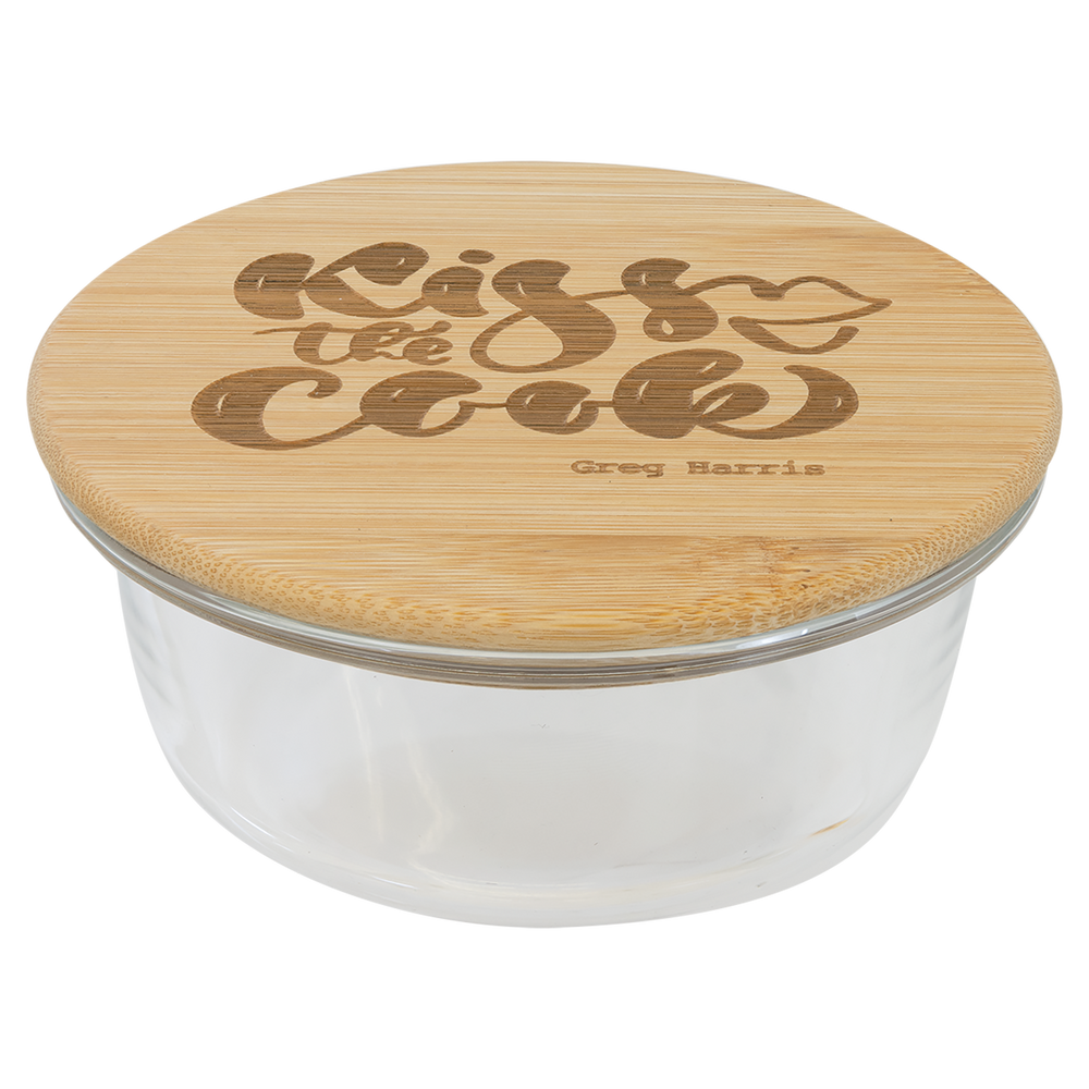 Round Glass Containers w/ Bamboo Lid