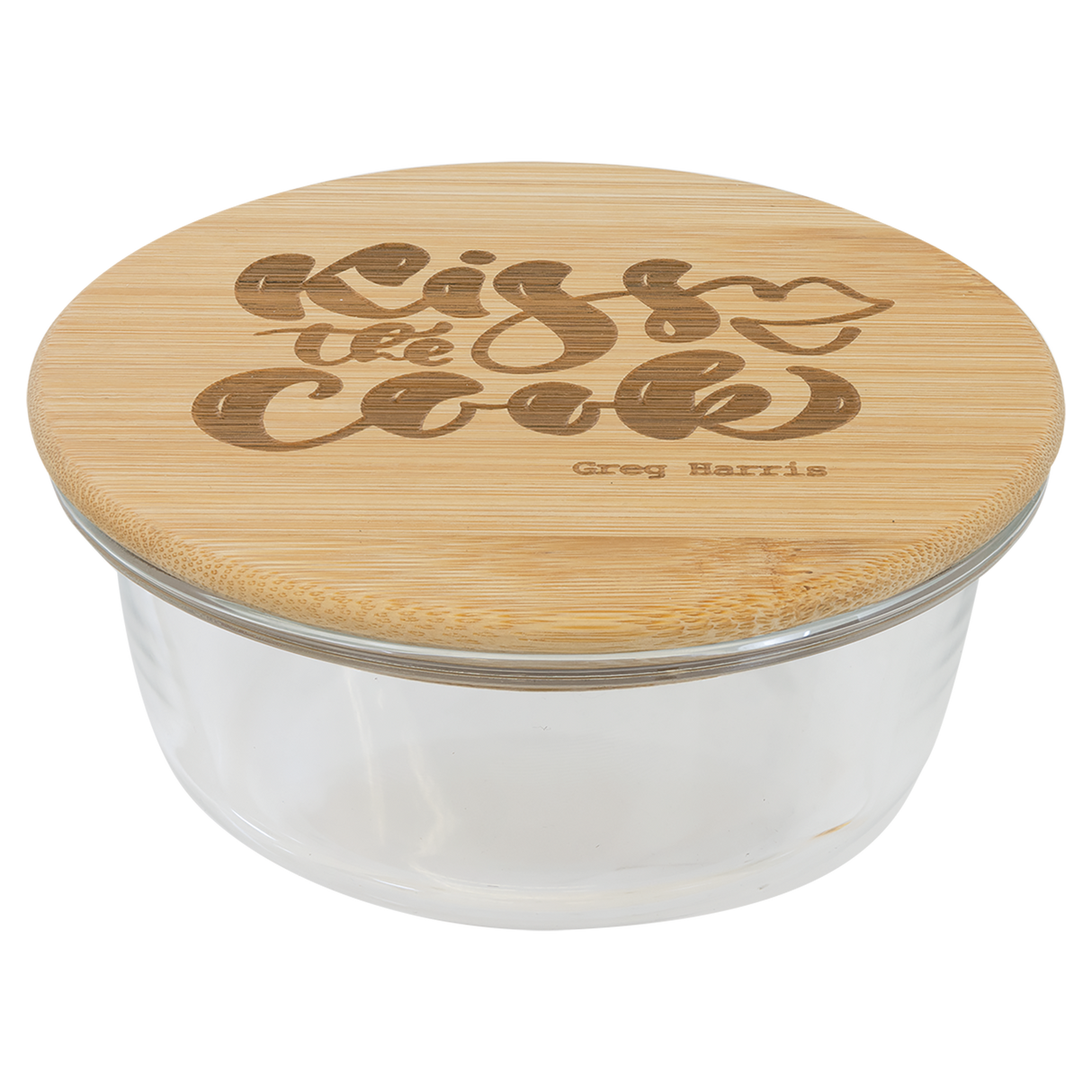 Round Glass Containers w/ Bamboo Lid