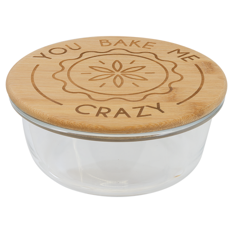 Round Glass Containers w/ Bamboo Lid