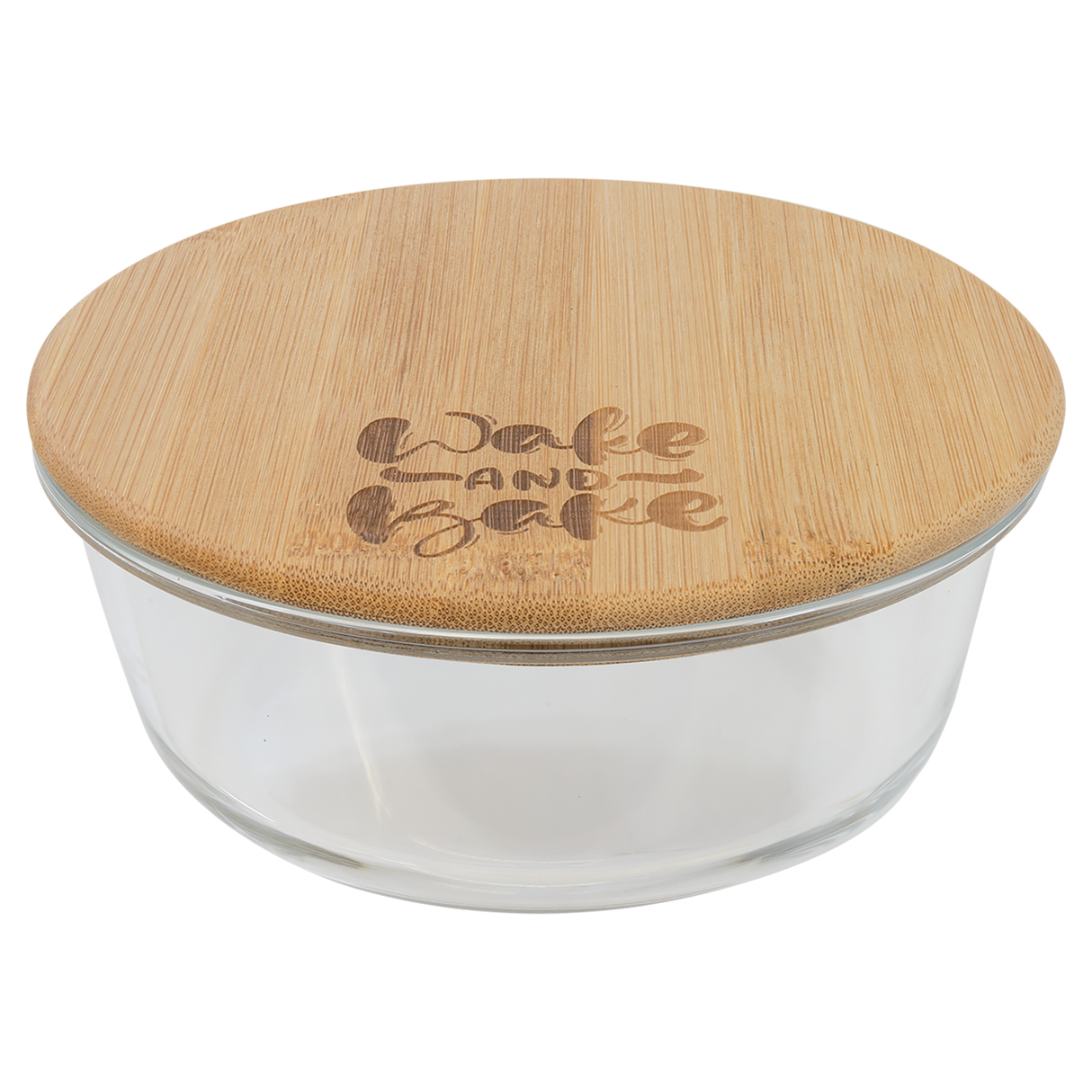Round Glass Containers w/ Bamboo Lid