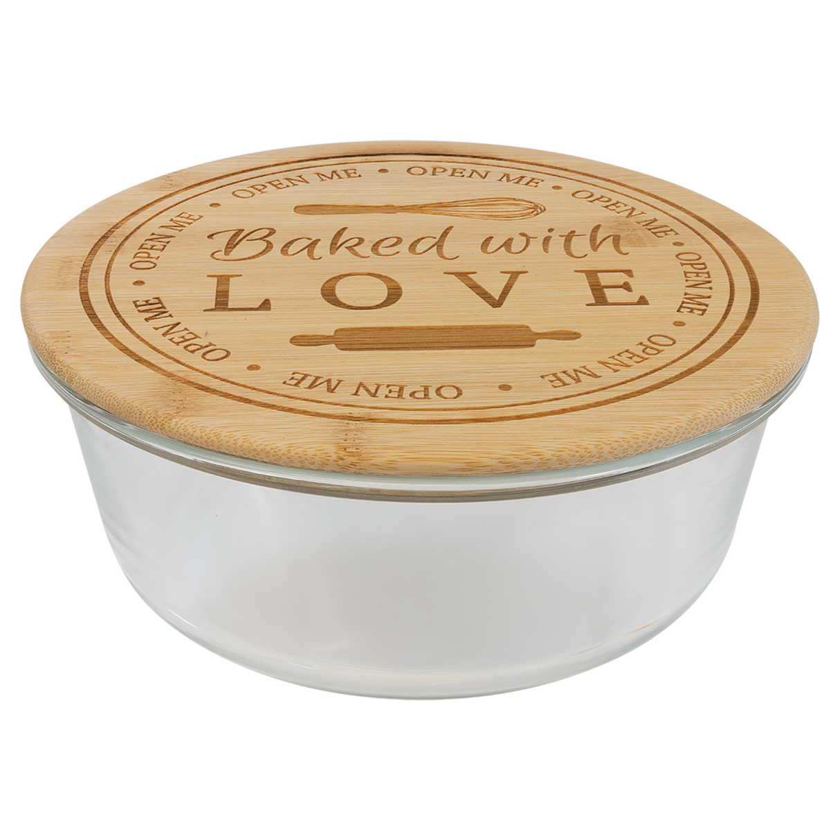 Round Glass Containers w/ Bamboo Lid