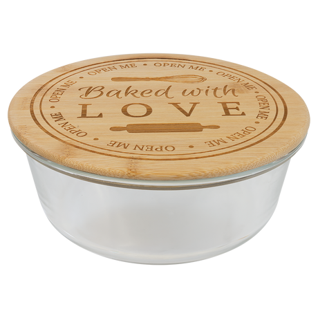 Round Glass Containers w/ Bamboo Lid