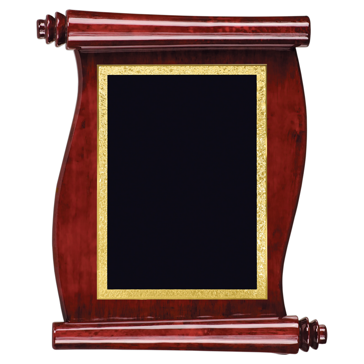 Rosewood Piano Finish Scroll Plaque