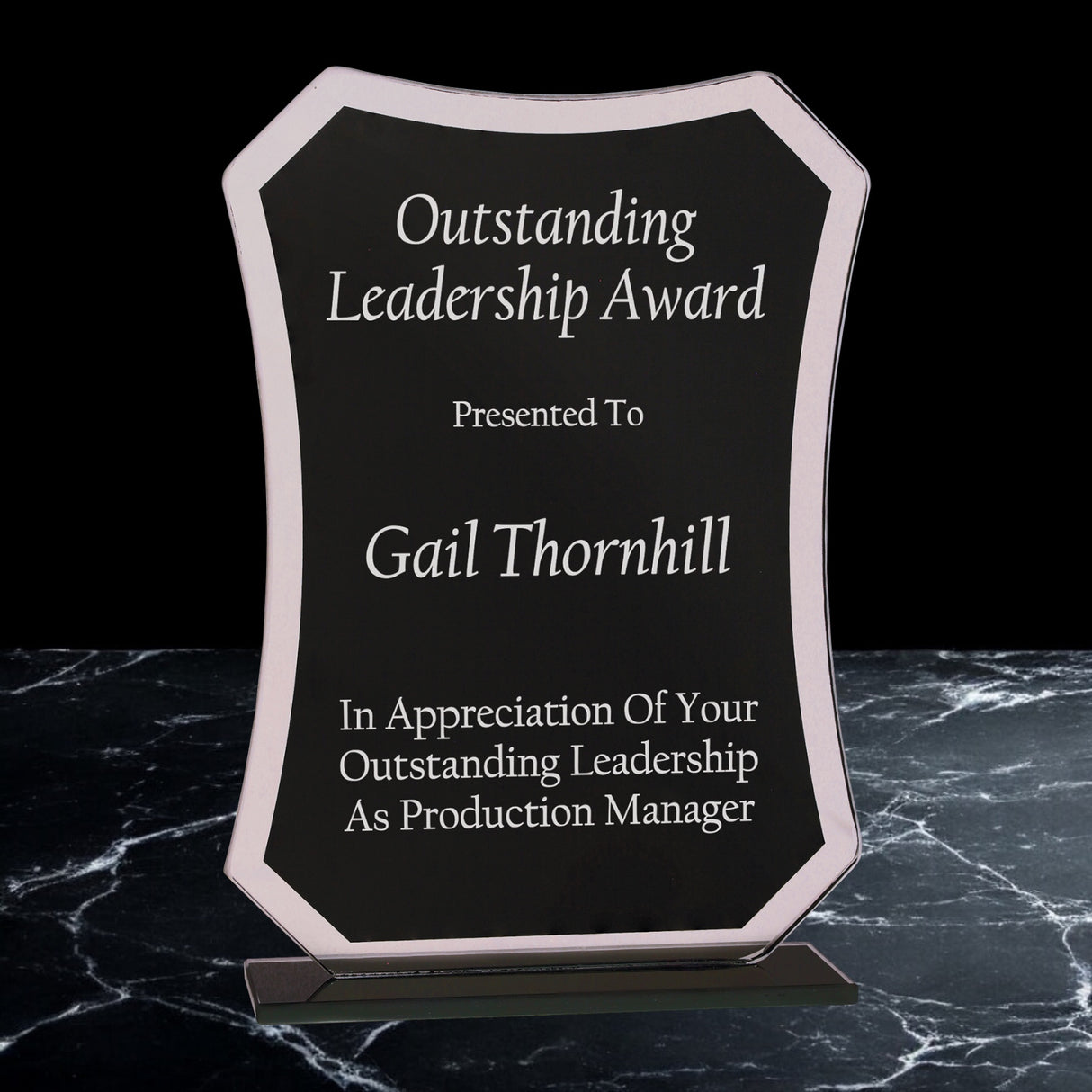 Black Rectangle Reflection Glass Awards