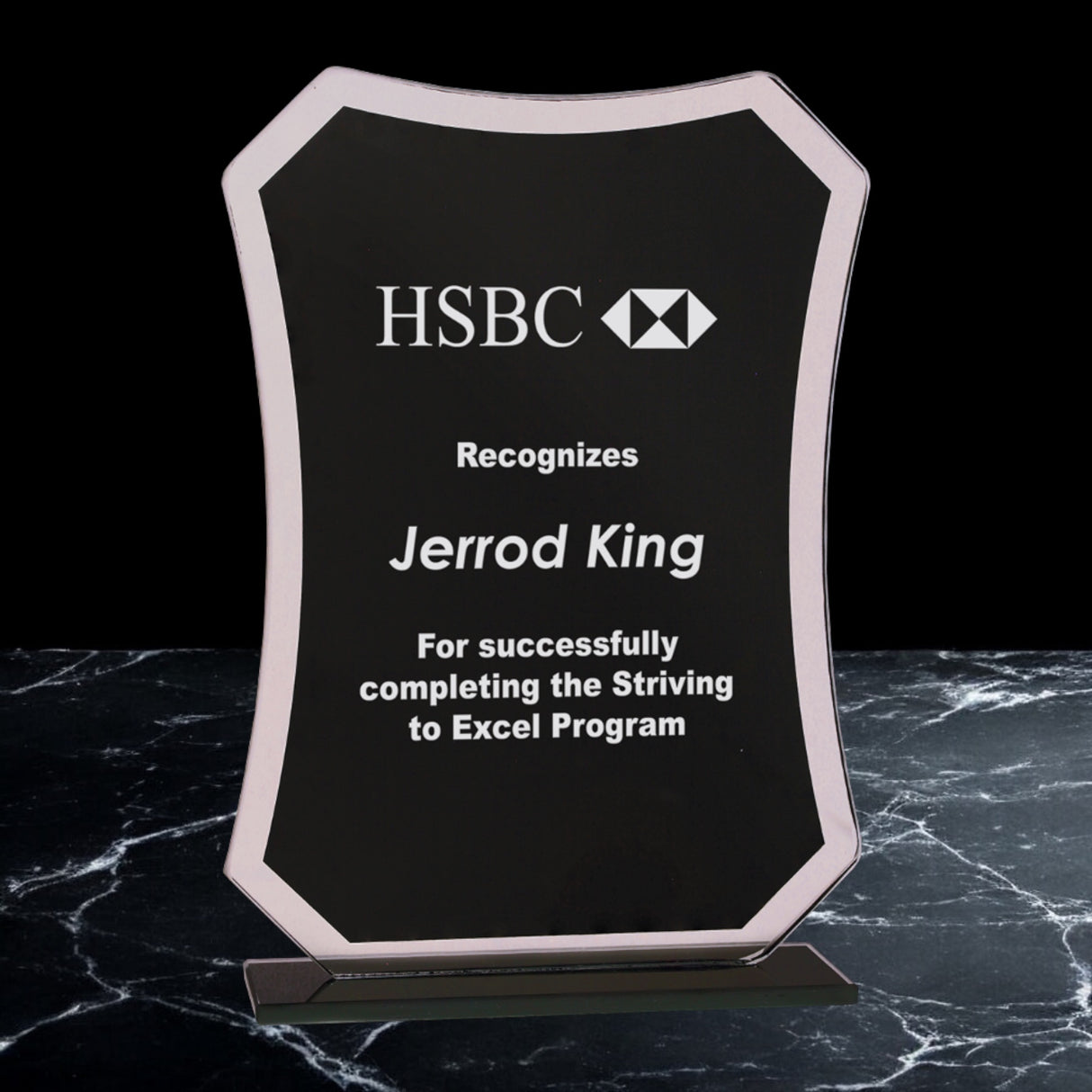 Black Rectangle Reflection Glass Awards