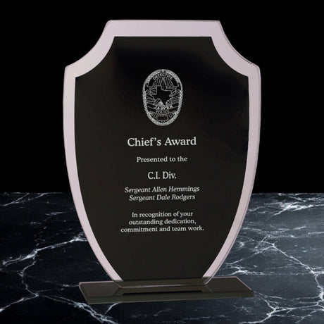 Black Shield Reflection Glass Awards