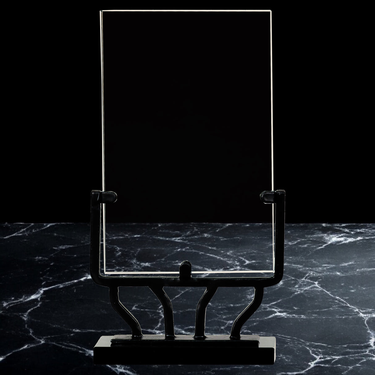 Vertical Rectangle Vintage Glass Awards with Iron Base