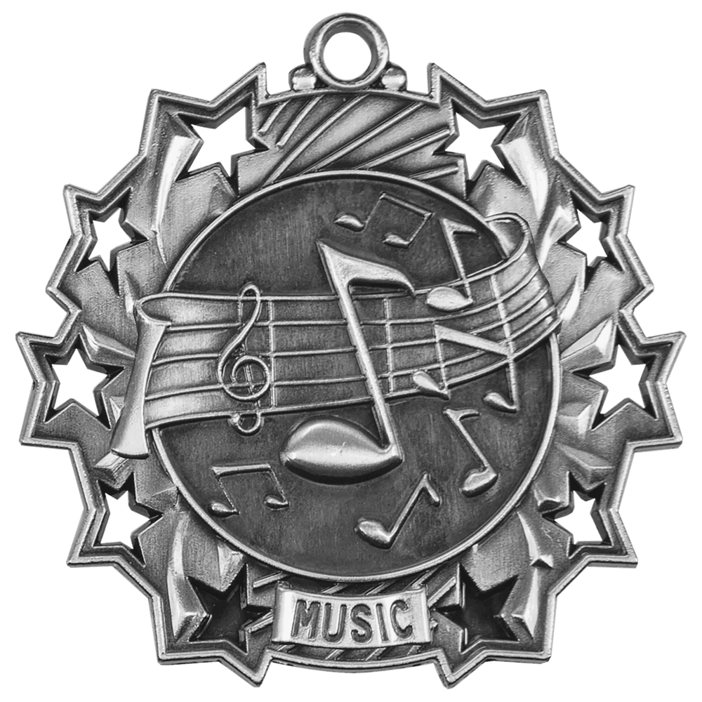 Antique Music Notes Ten Star Medals
