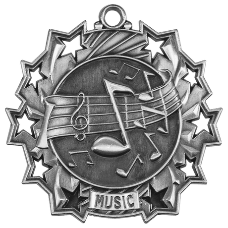 Antique Music Notes Ten Star Medals