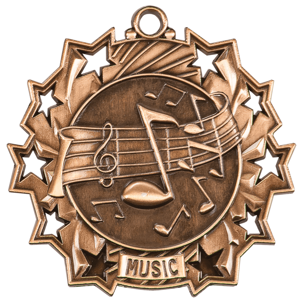Antique Music Notes Ten Star Medals