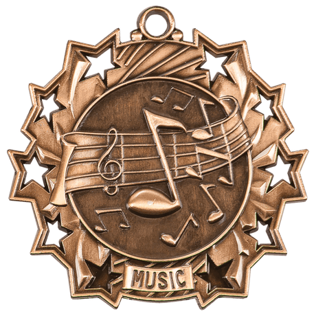 Antique Music Notes Ten Star Medals
