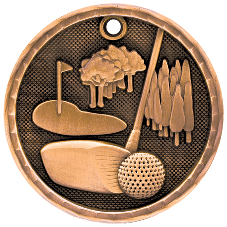 Antique 3D Golf Medals