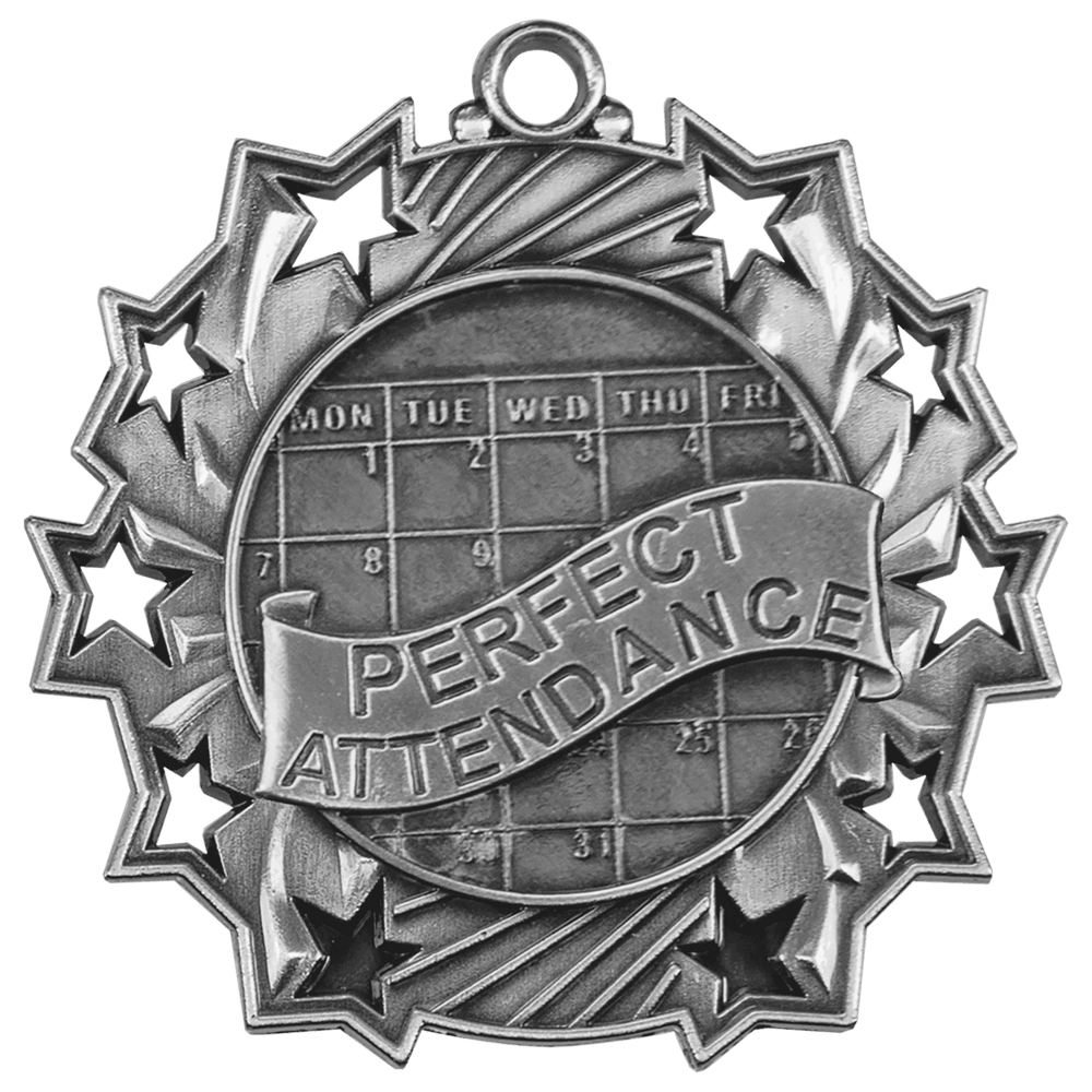 Antique Perfect Attendance Ten Star Medals