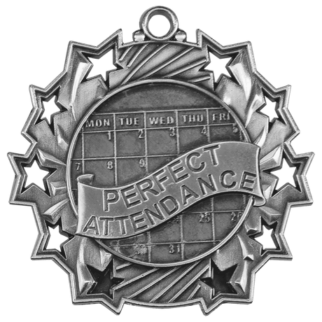 Antique Perfect Attendance Ten Star Medals