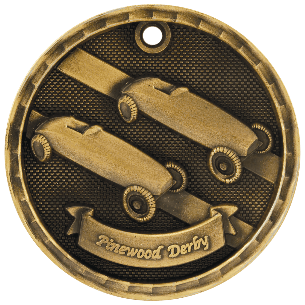 Antique 3D Pinewood Derby Medal