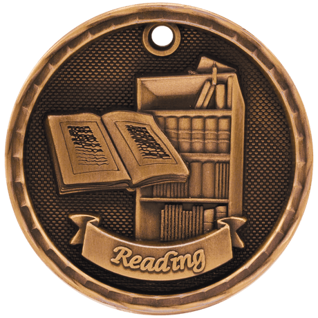 Antique 3D Reading Medal
