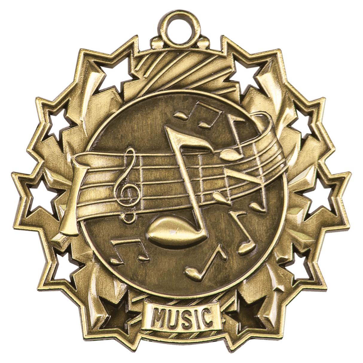 Antique Music Notes Ten Star Medals