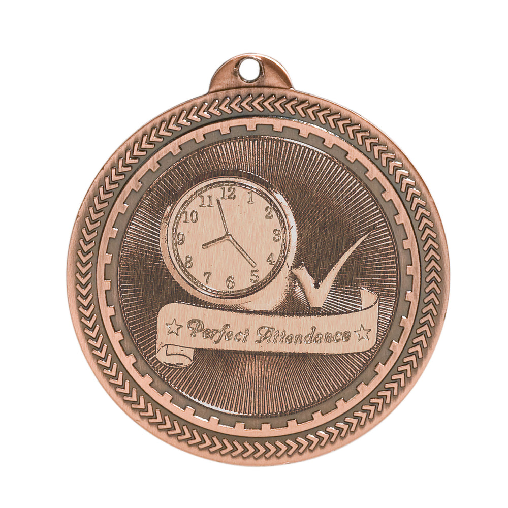 Perfect Attendance Laserable Medals