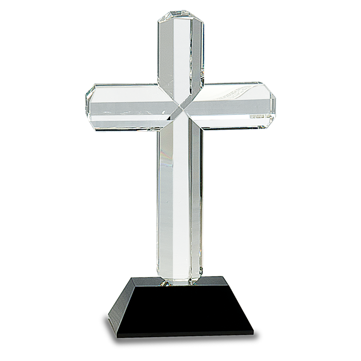 Crystal Cross on Black Pedestal Award