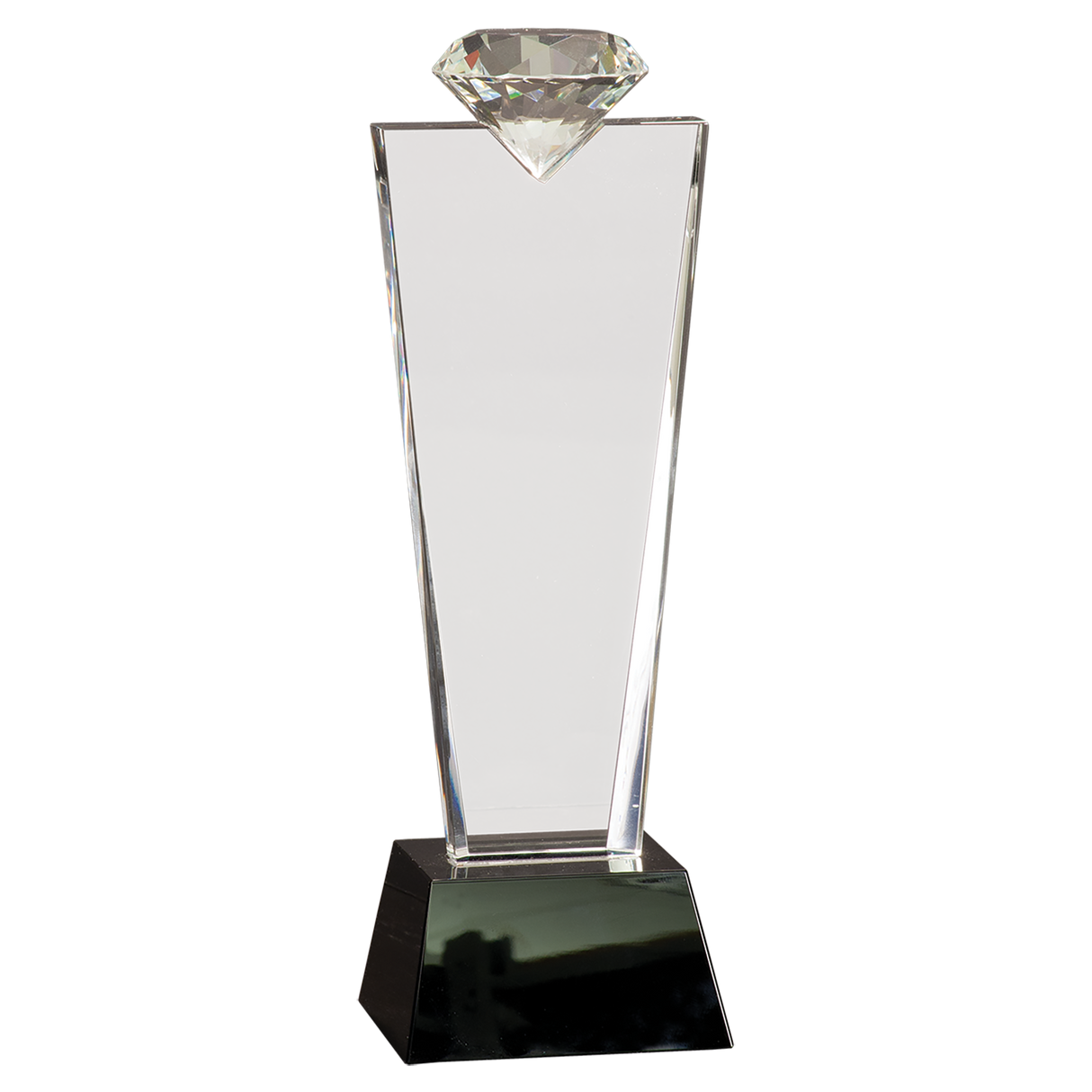 Crystal Diamond Top Award on Black Pedestal Base