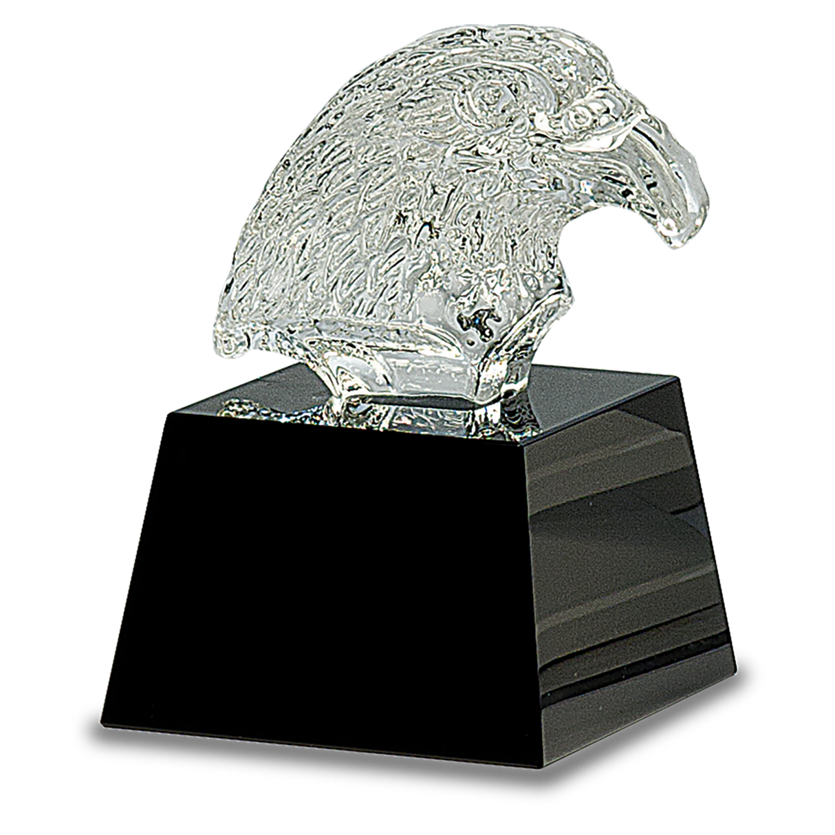 Crystal Eagle Head Award on Black Pedestal Base
