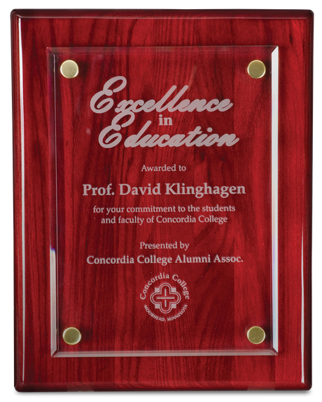 Rosewood Piano Finish Floating Glass Plaques