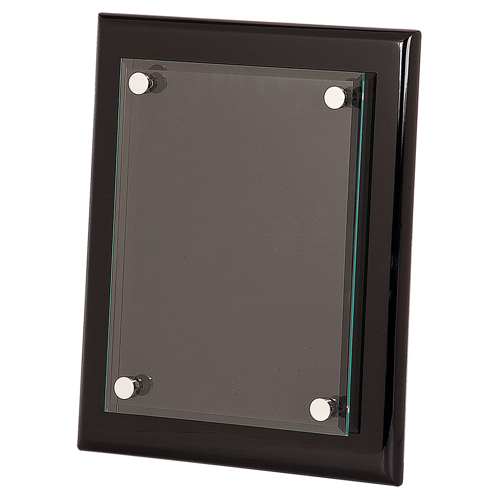 Piano Finish Floating Glass Plaques