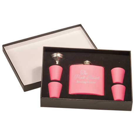 6 oz. Flask Sets w/ 4 Stainless Steel Shot Glasses