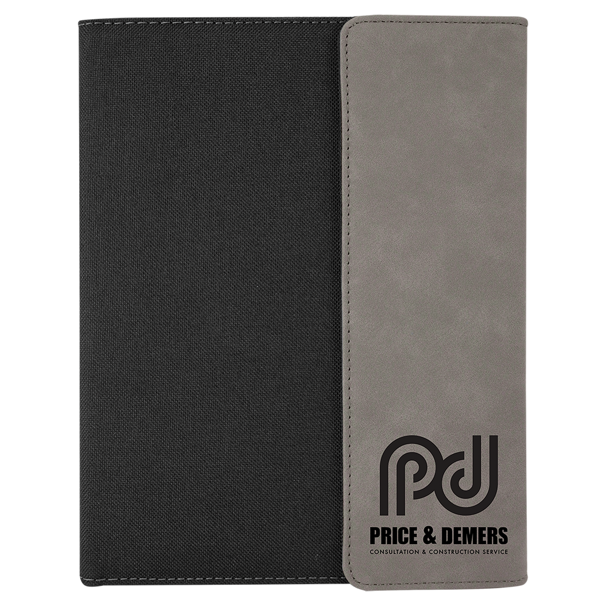 Leatherette Canvas Portfolio with Notepad