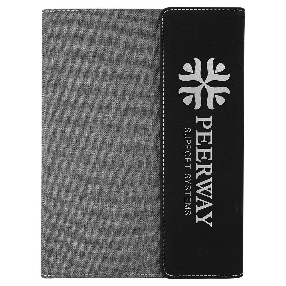 Leatherette Canvas Portfolio with Notepad