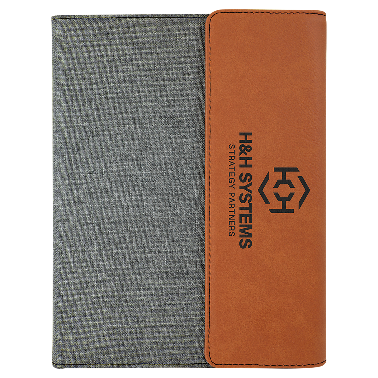 Leatherette Canvas Portfolio with Notepad