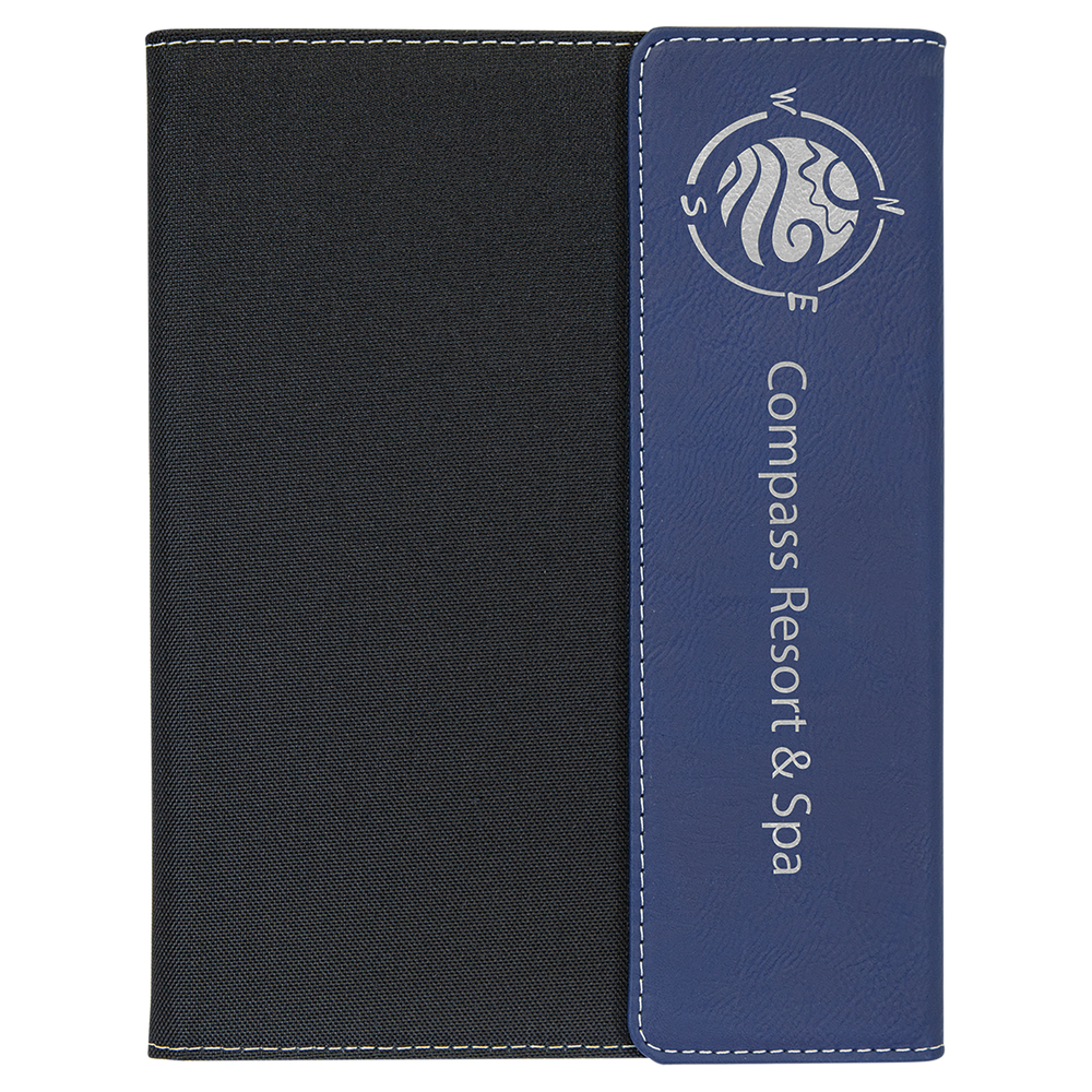 Leatherette Canvas Portfolio with Notepad