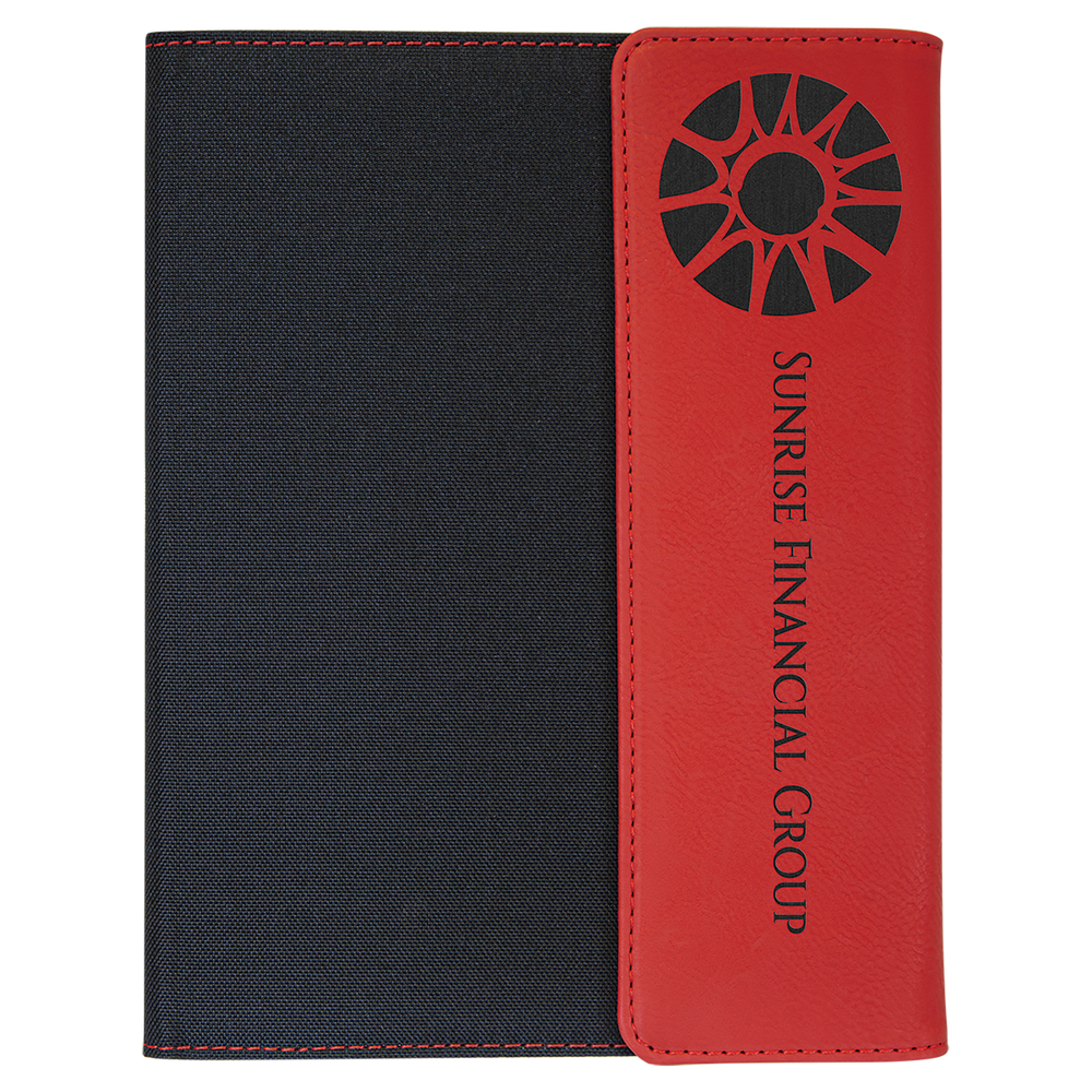 Leatherette Canvas Portfolio with Notepad