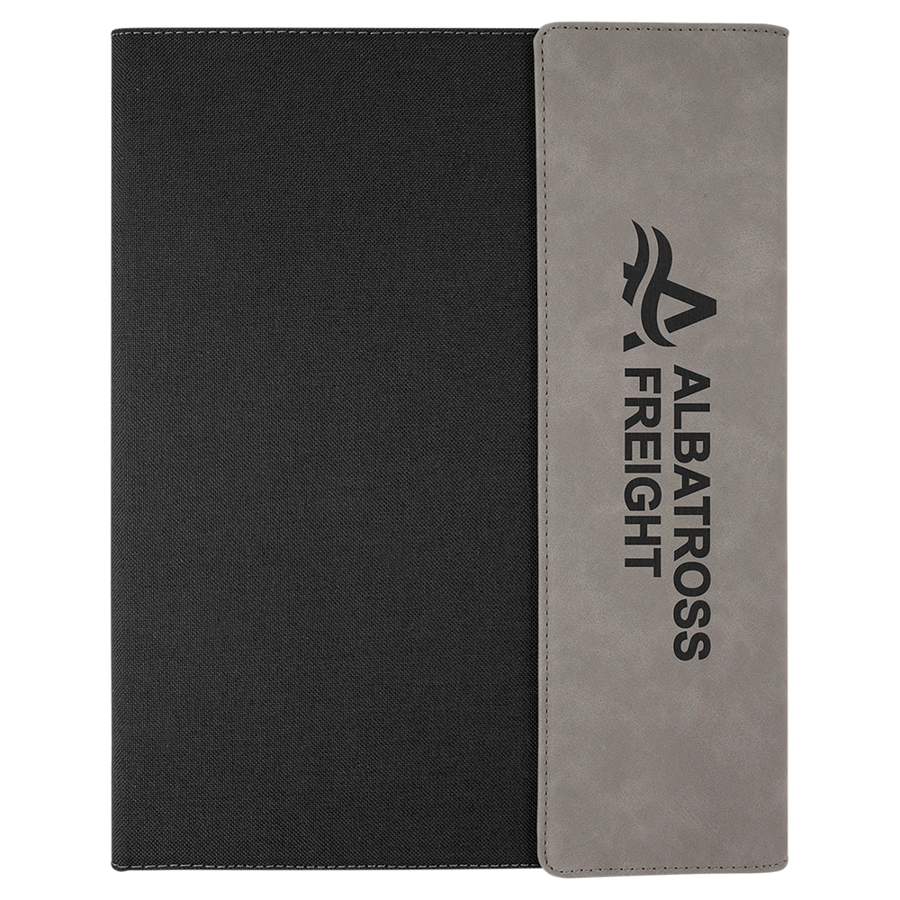 Leatherette Canvas Portfolio with Notepad