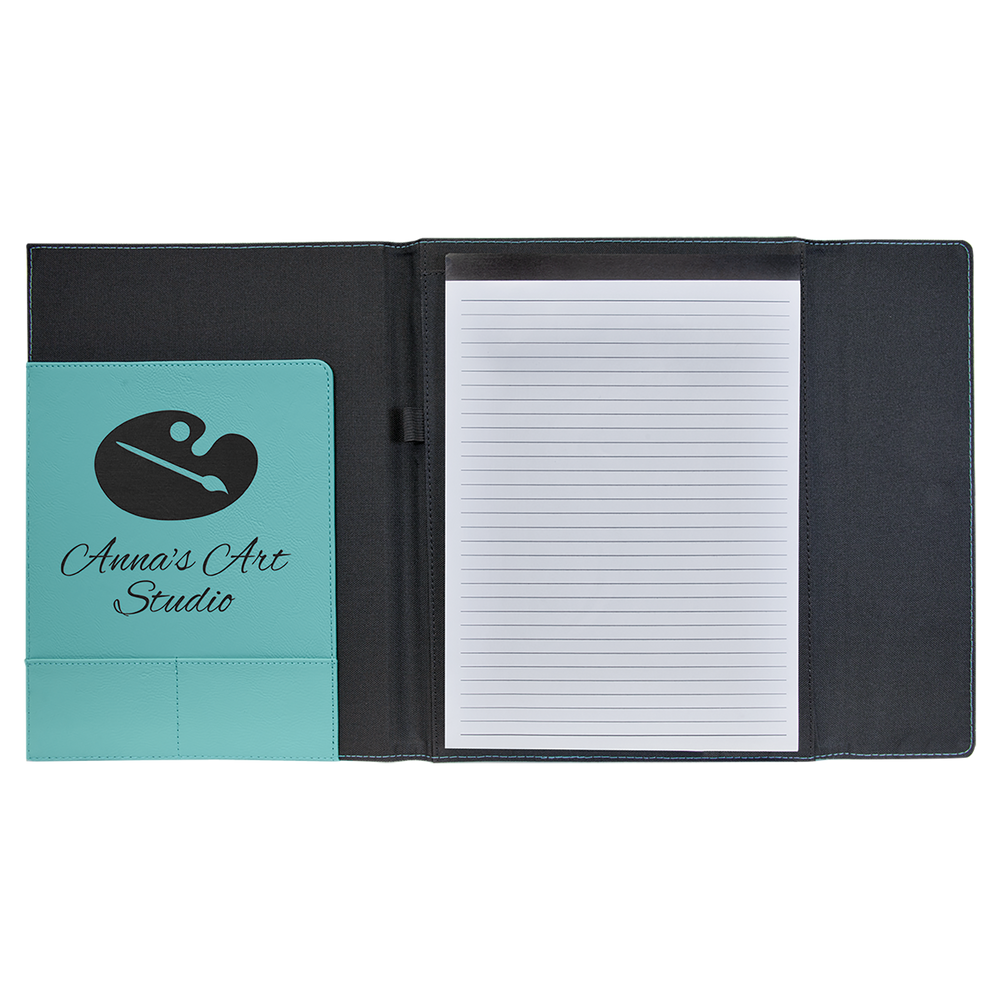 Leatherette Canvas Portfolio with Notepad