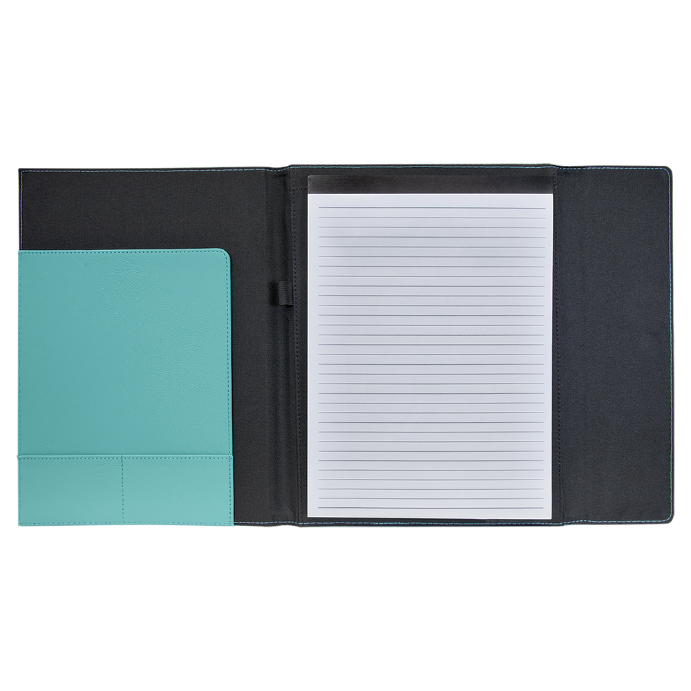 Leatherette Canvas Portfolio with Notepad