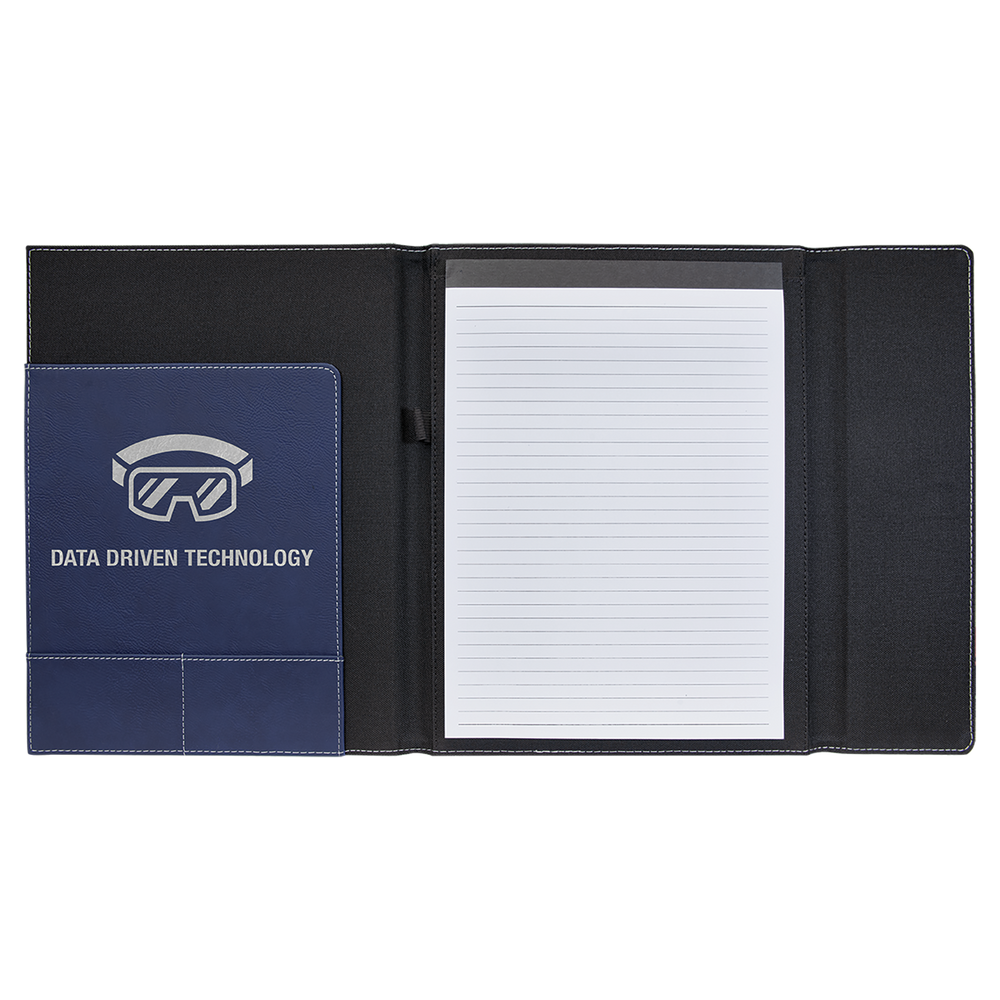 Leatherette Canvas Portfolio with Notepad
