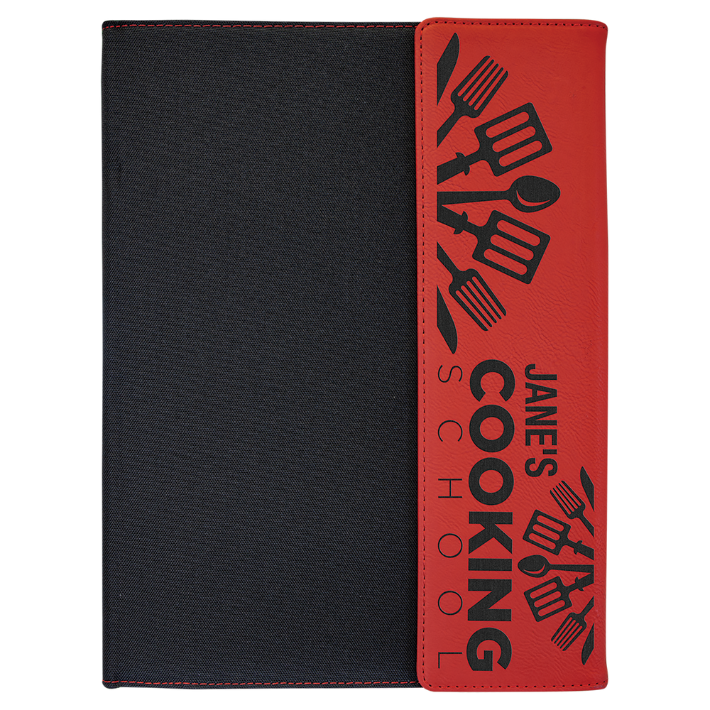 Leatherette Canvas Portfolio with Notepad
