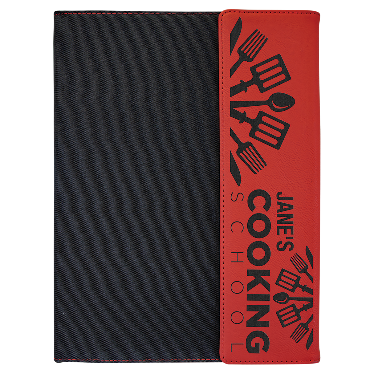 Leatherette Canvas Portfolio with Notepad
