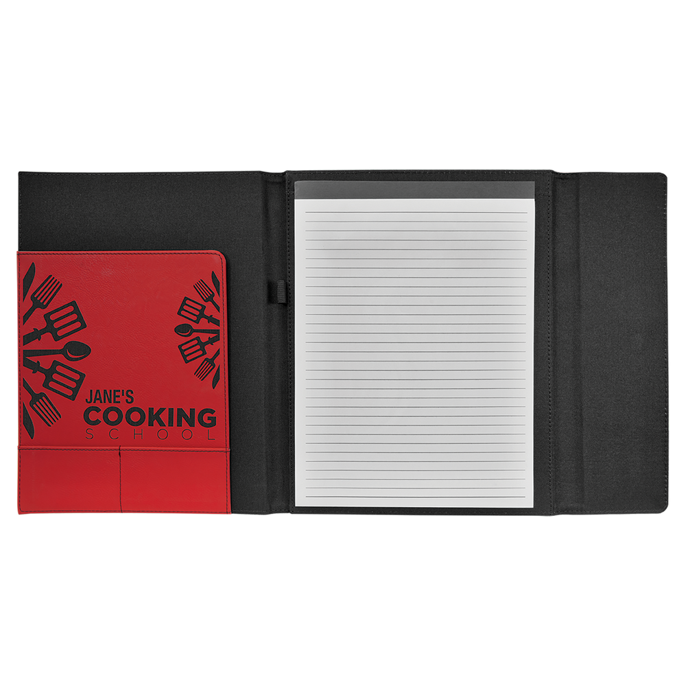 Leatherette Canvas Portfolio with Notepad