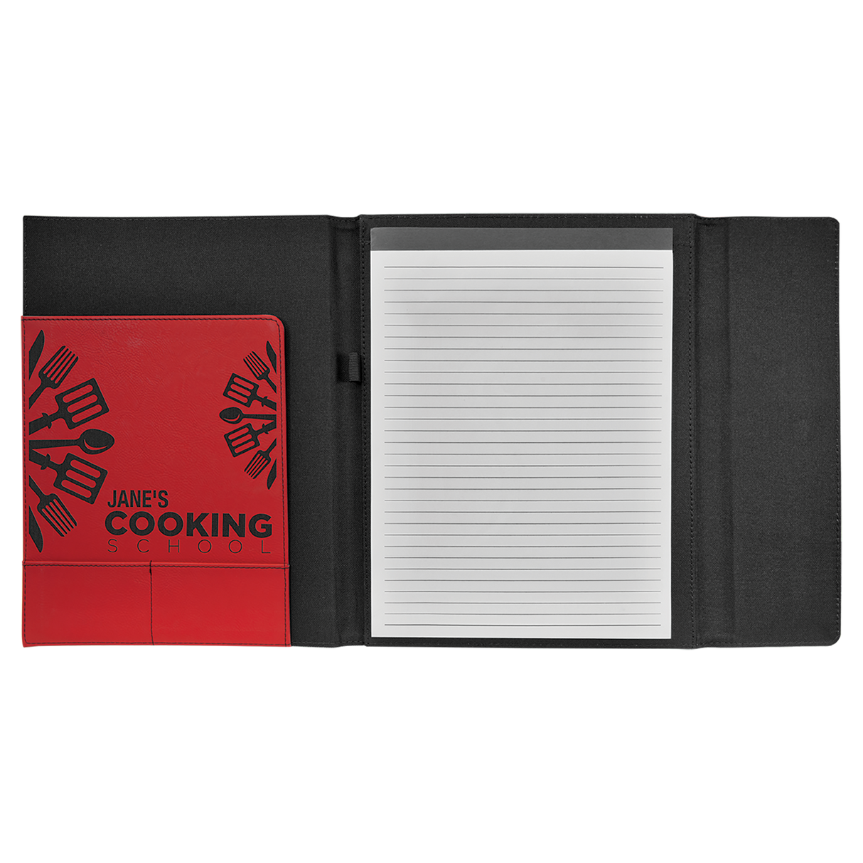 Leatherette Canvas Portfolio with Notepad