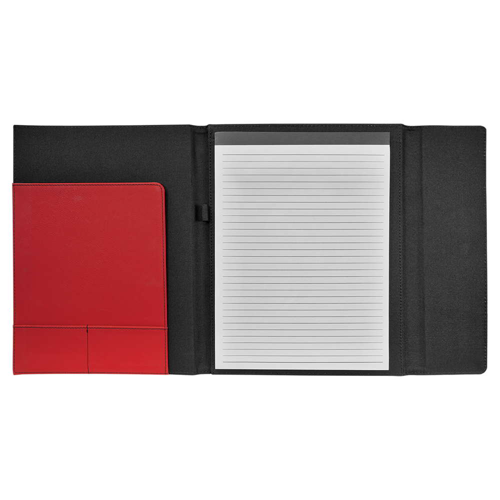 Leatherette Canvas Portfolio with Notepad