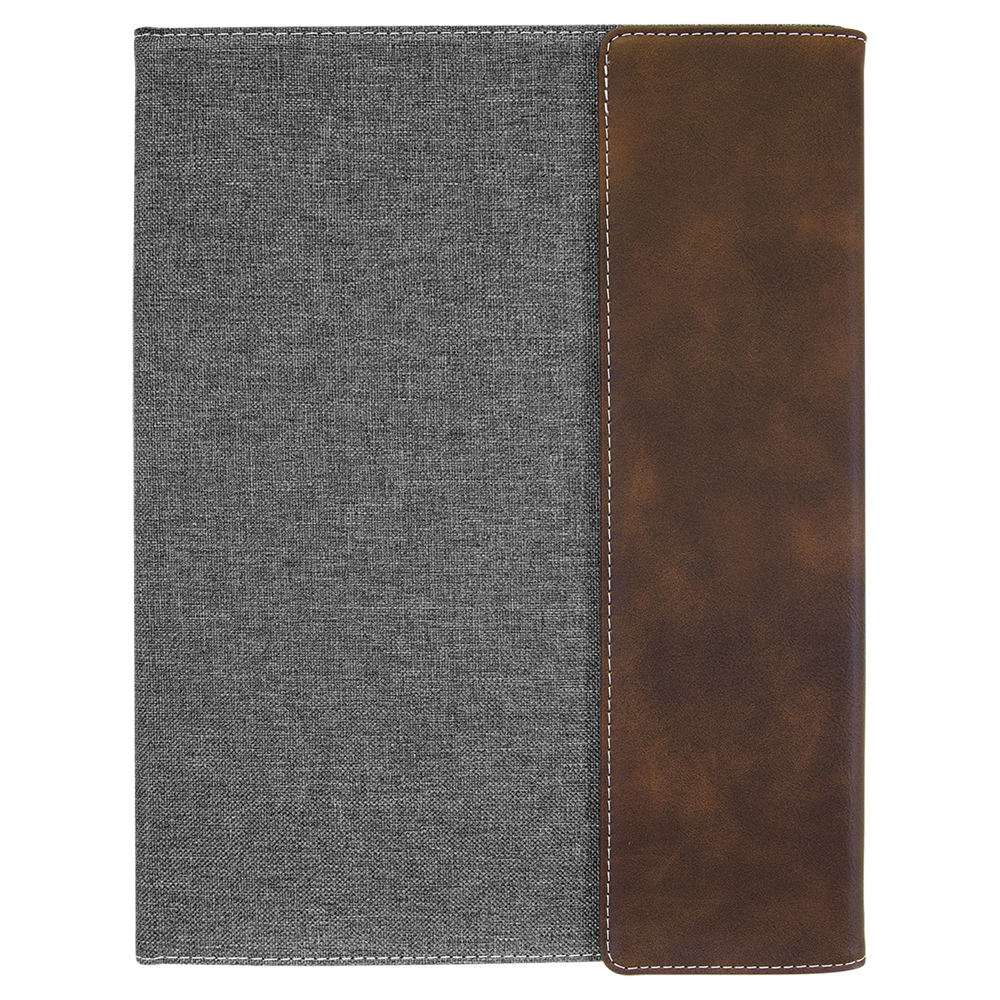 Leatherette Canvas Portfolio with Notepad