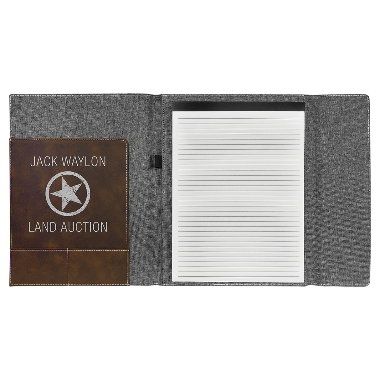 Leatherette Canvas Portfolio with Notepad