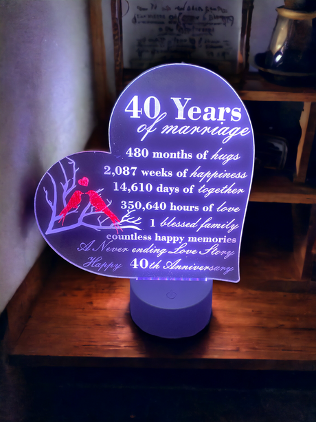 LED Light Base with Acrylic Cutout