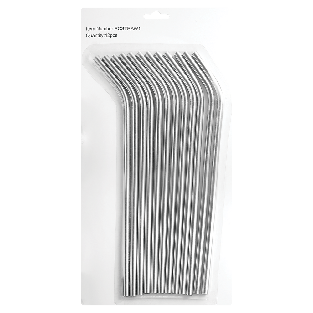10 inch Stainless Straws (Packs of 12)