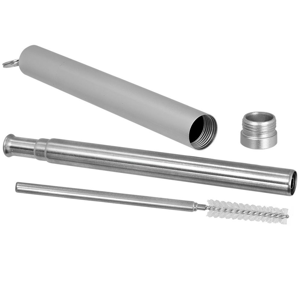 Collapsible Stainless Steel Straw with Case and Cleaning Brush